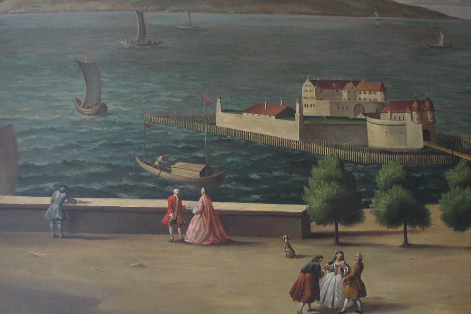 Detail eines Bilder im Flur im Neuen Schloss Tettnang