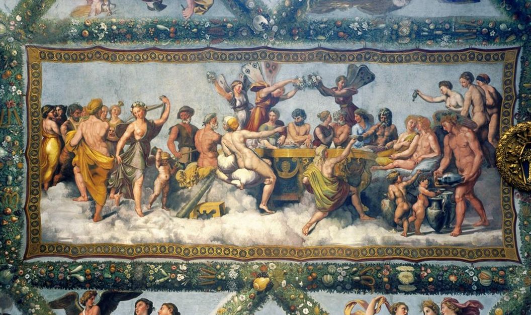 Ausschnitt aus: Raffael, Göttermahl, Villa Farnesina, Rom, 1518
