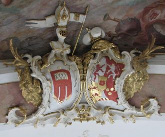 Wappen der Grafen von Montforts in der Schlosskapelle des Neuen Schloss Tettnang
